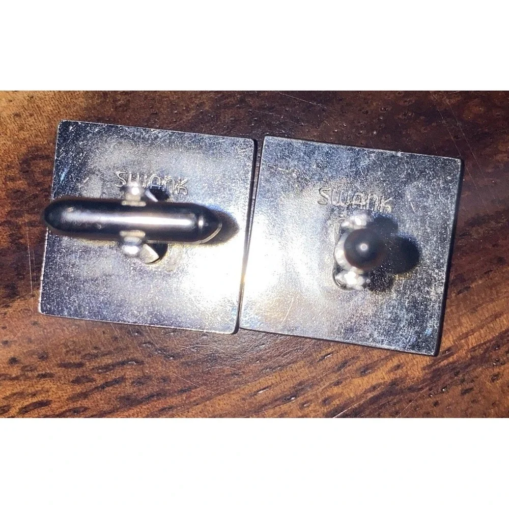 Silver Tone Vintage SWANK  Cuff Links